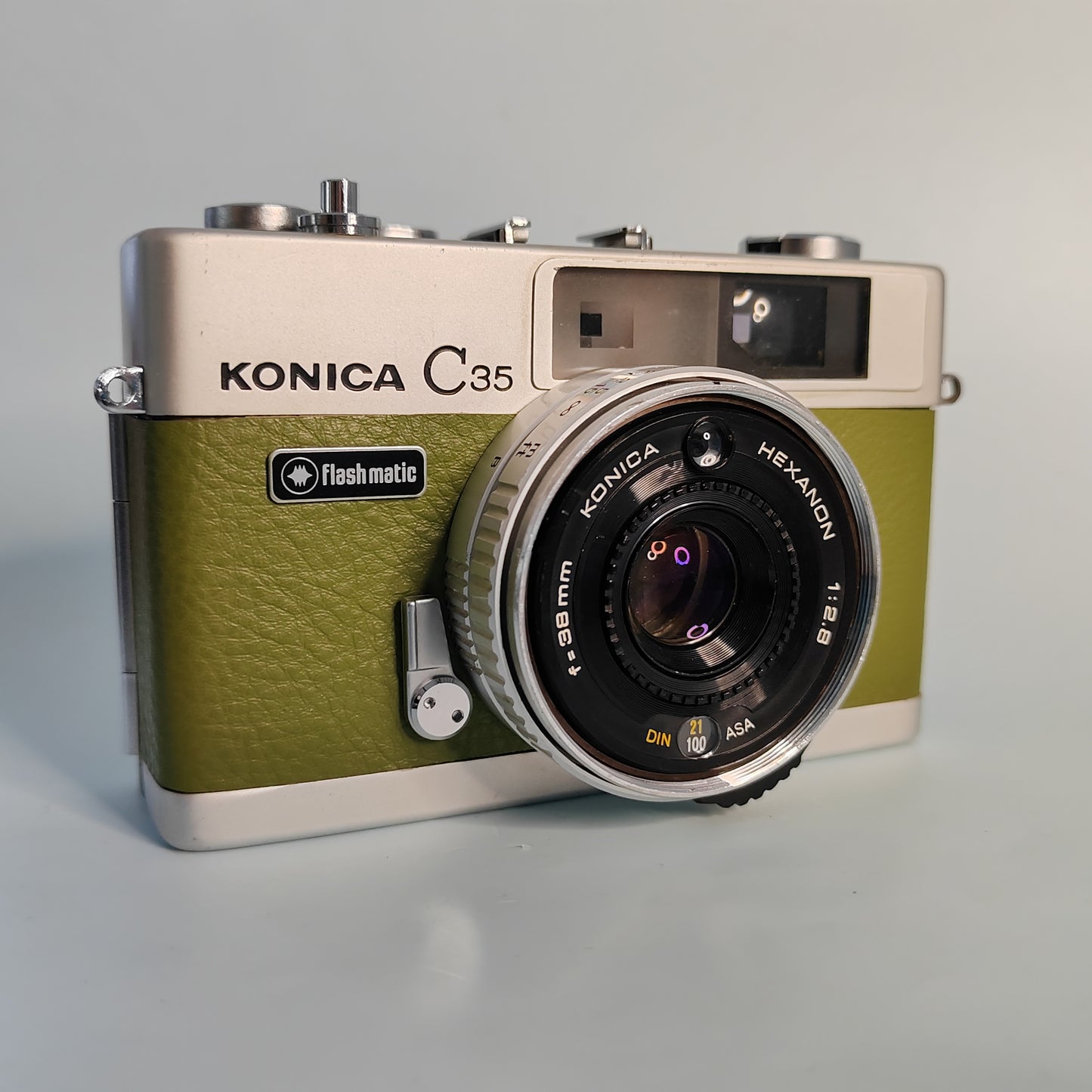Vintage 35mm Film Camera KONICA C35 | Matcha Green Leather