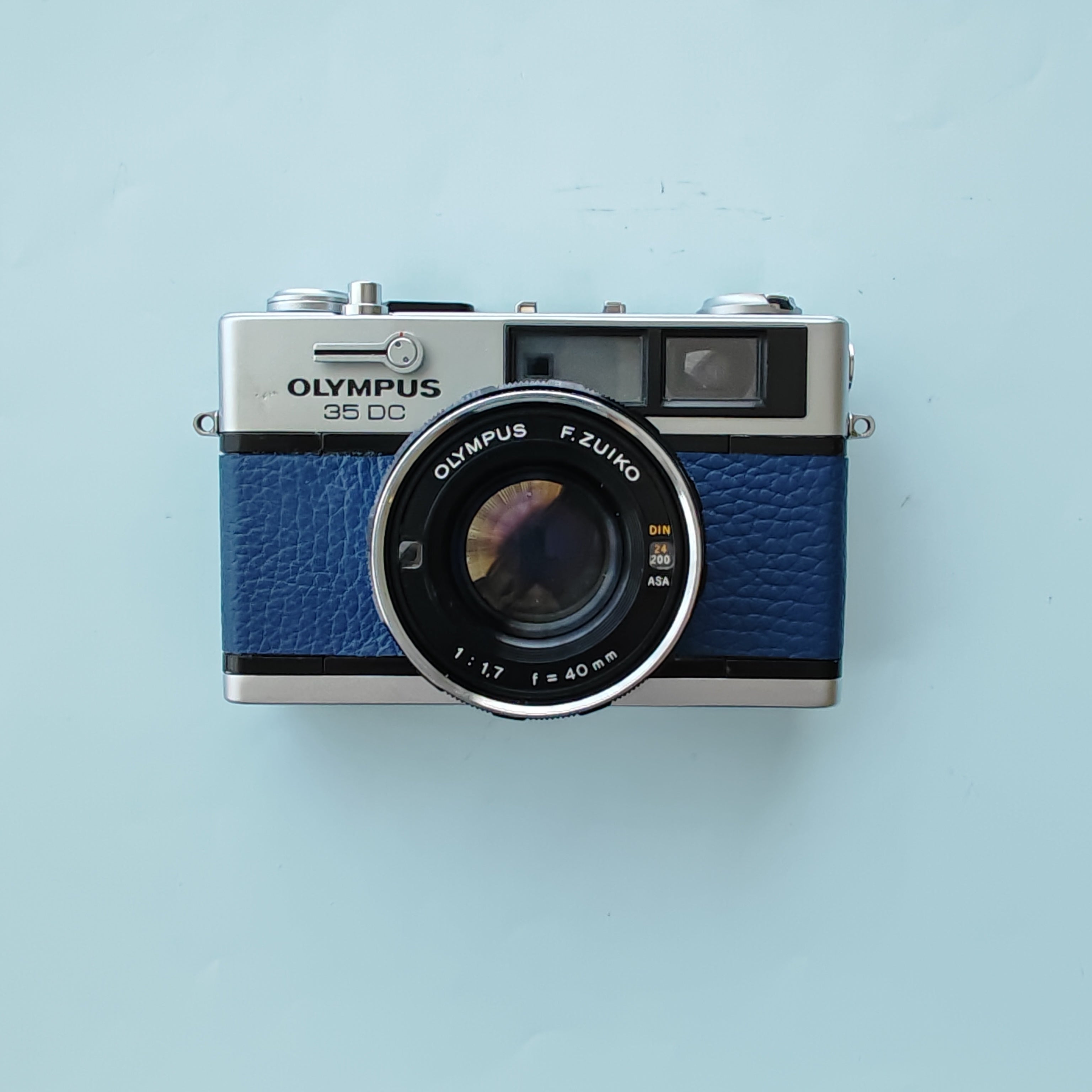 Olympus DC 35 with Deep Navy Leather – Contrail Film Camera