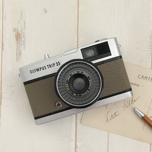 Vintage Film Camera Olympus Trip 35 35mm | Fawn leather