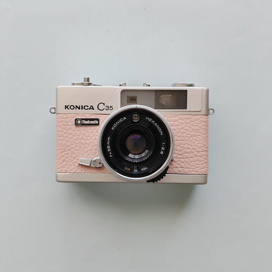 Vintage 35mm Film Camera KONICA C35 | Pale Pink