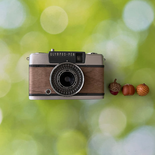 Olympus PEN EE-2 Vintage 35mm Film Camera |  walnut veneer