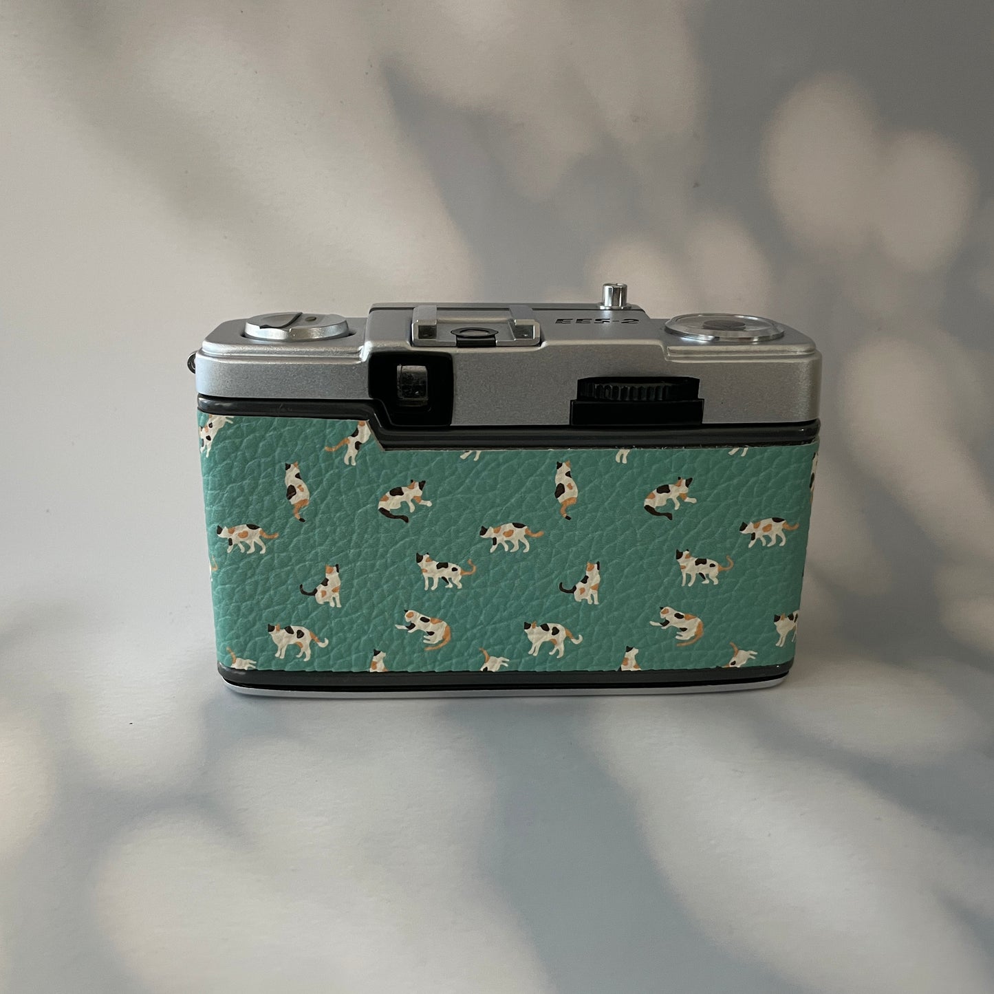 Vintage Film Camera Olympus PEN EES-2 35mm | Green Cat Pattern