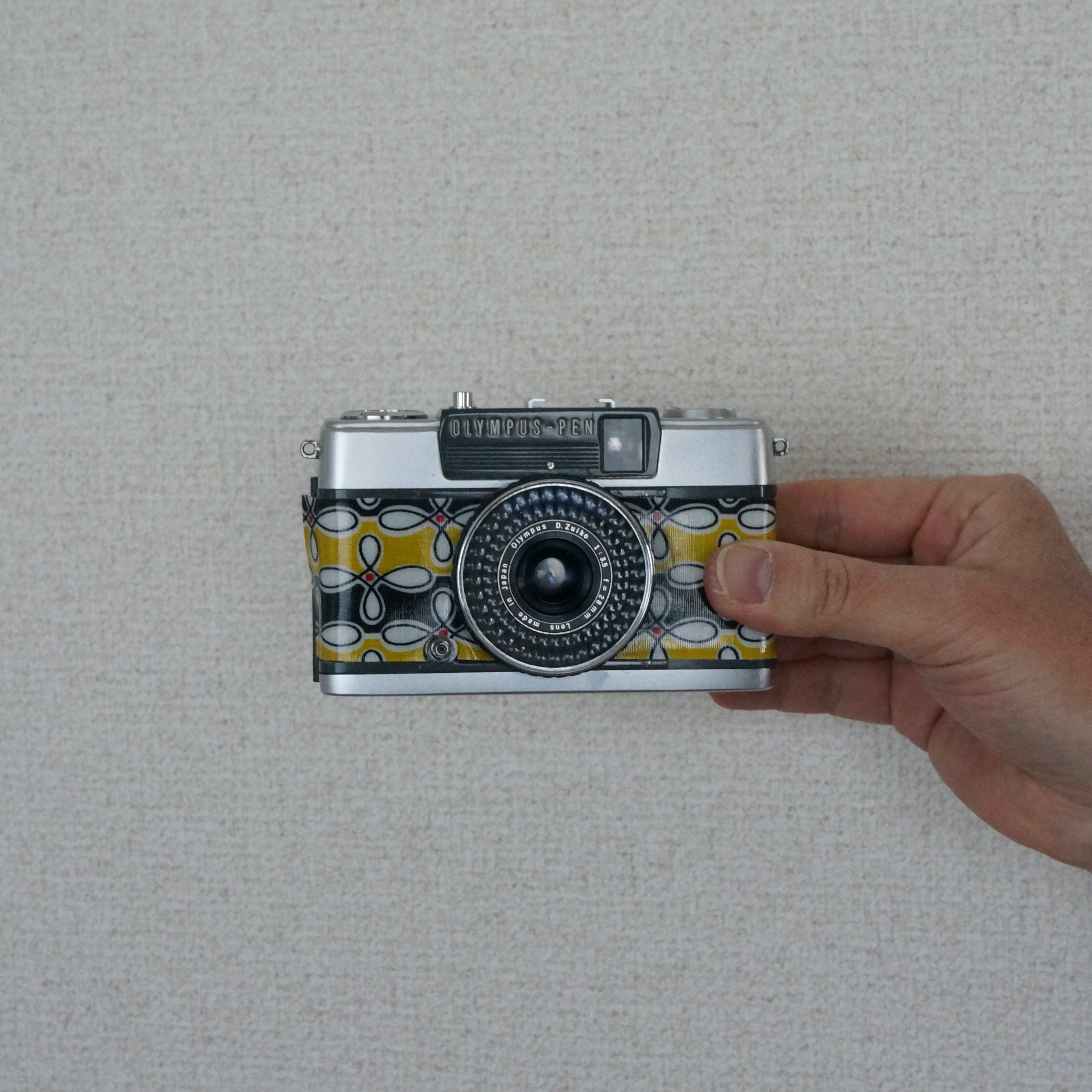 Olympus PEN EE-2 with geometrical pattern PVC – Contrail Camera