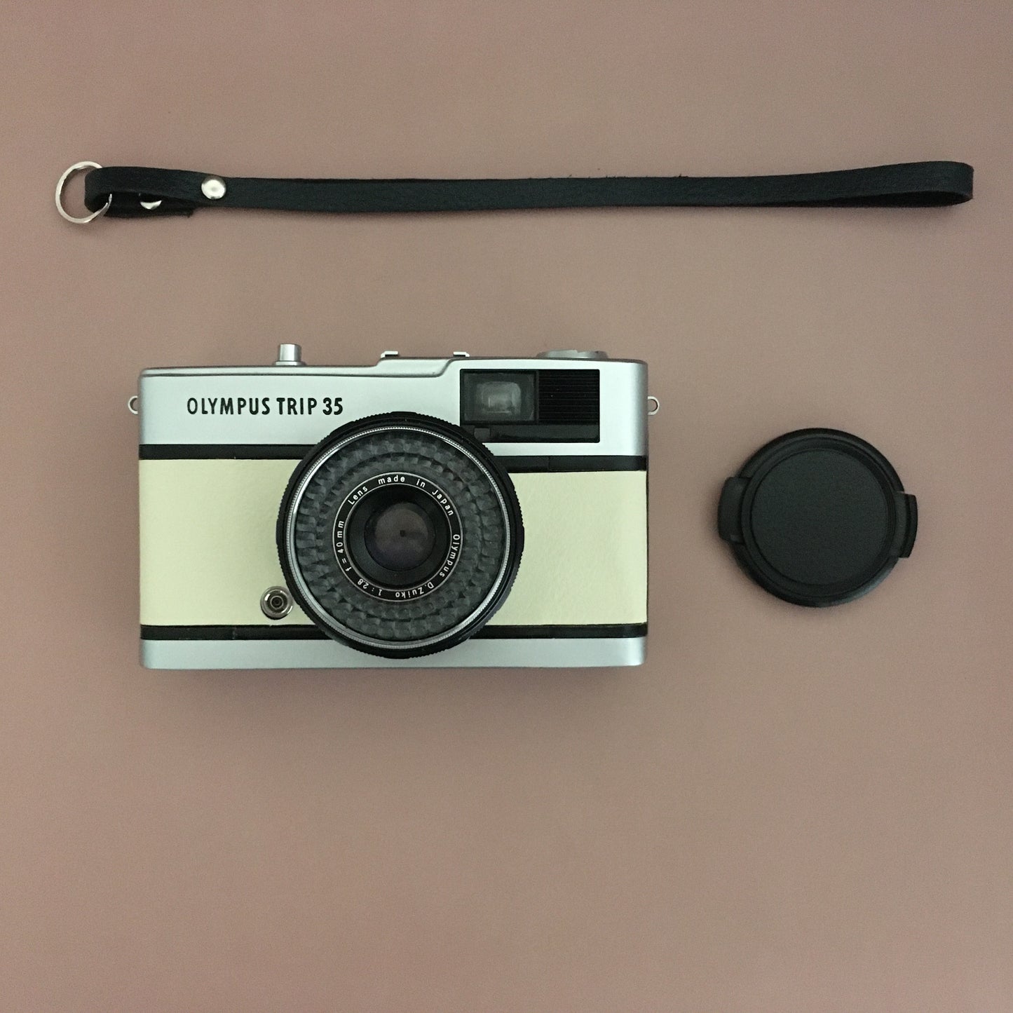 Olympus TRIP35  with milky white leather