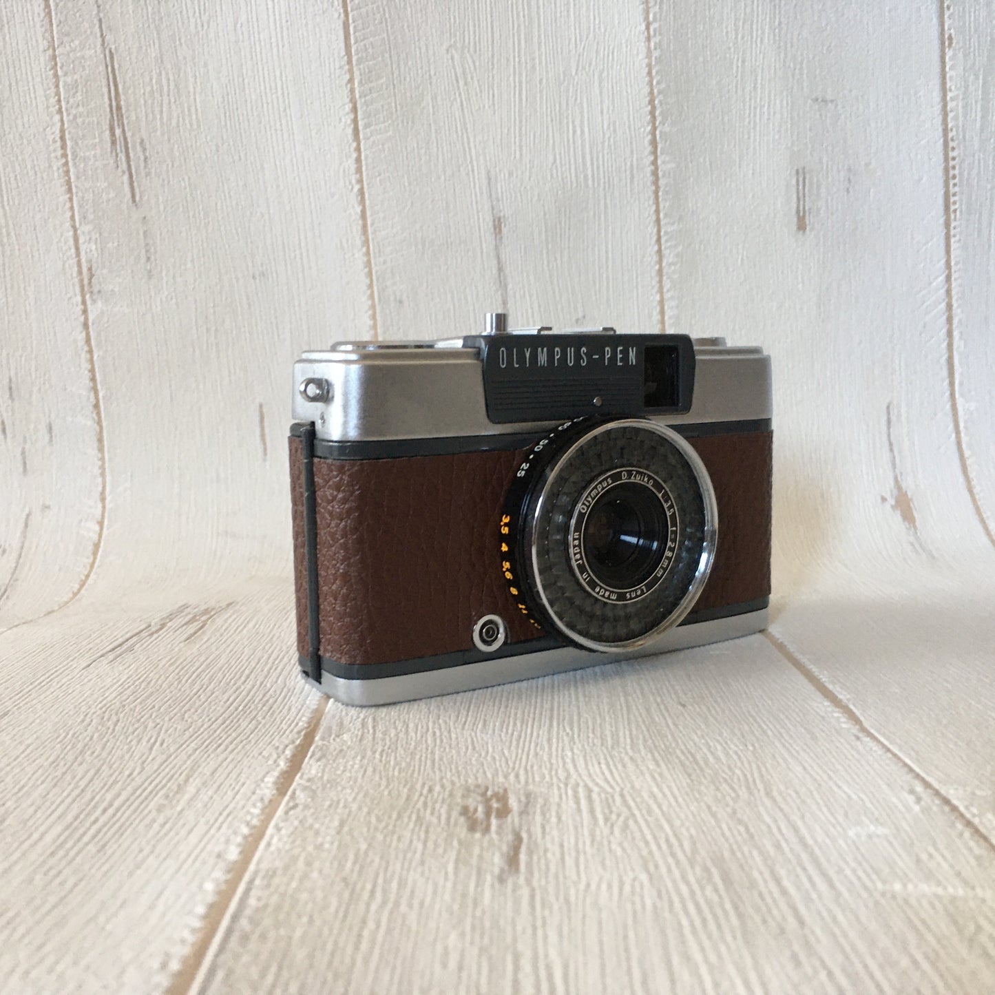 Olympus PEN EE-2  with woody brown leather