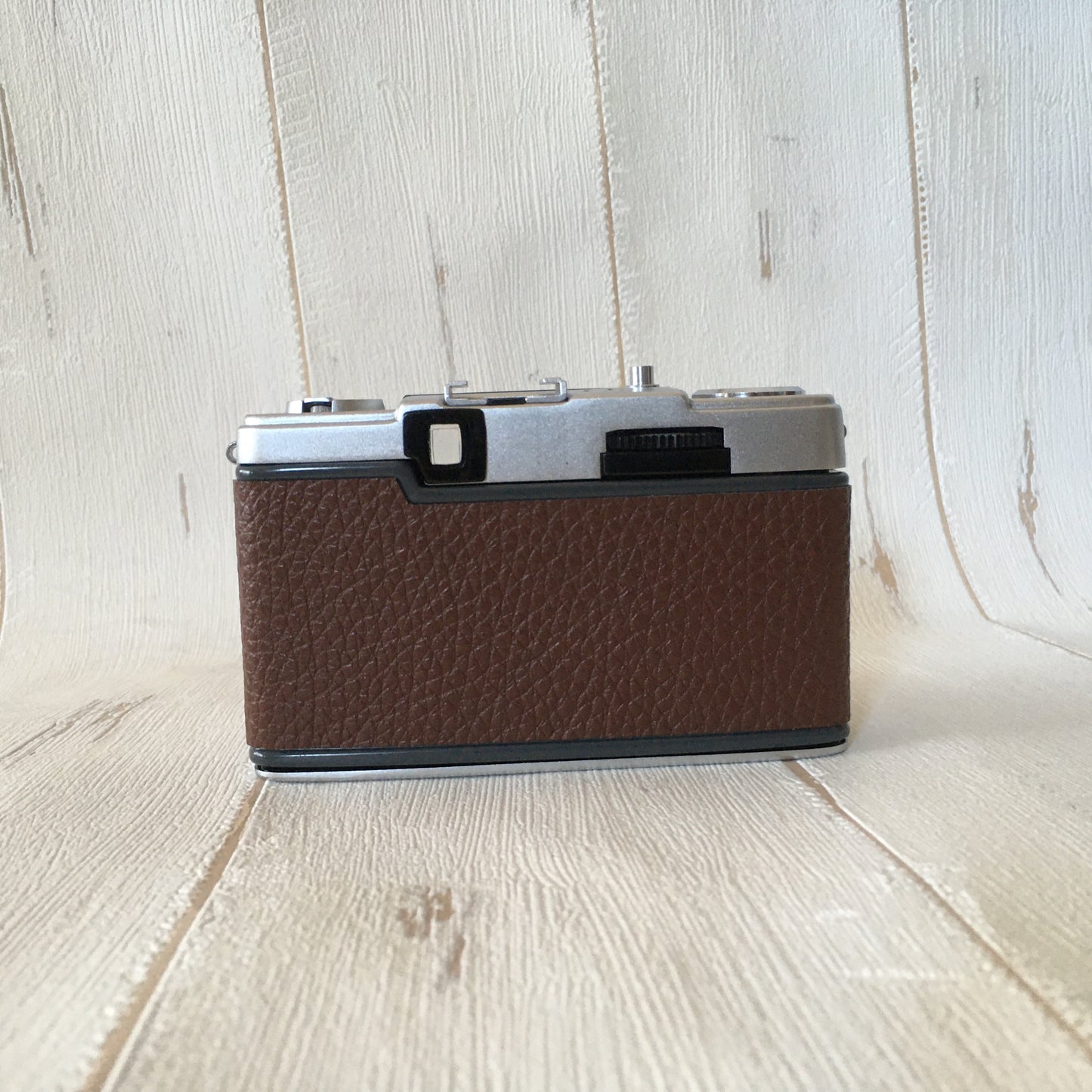 Olympus PEN EE-2  with woody brown leather