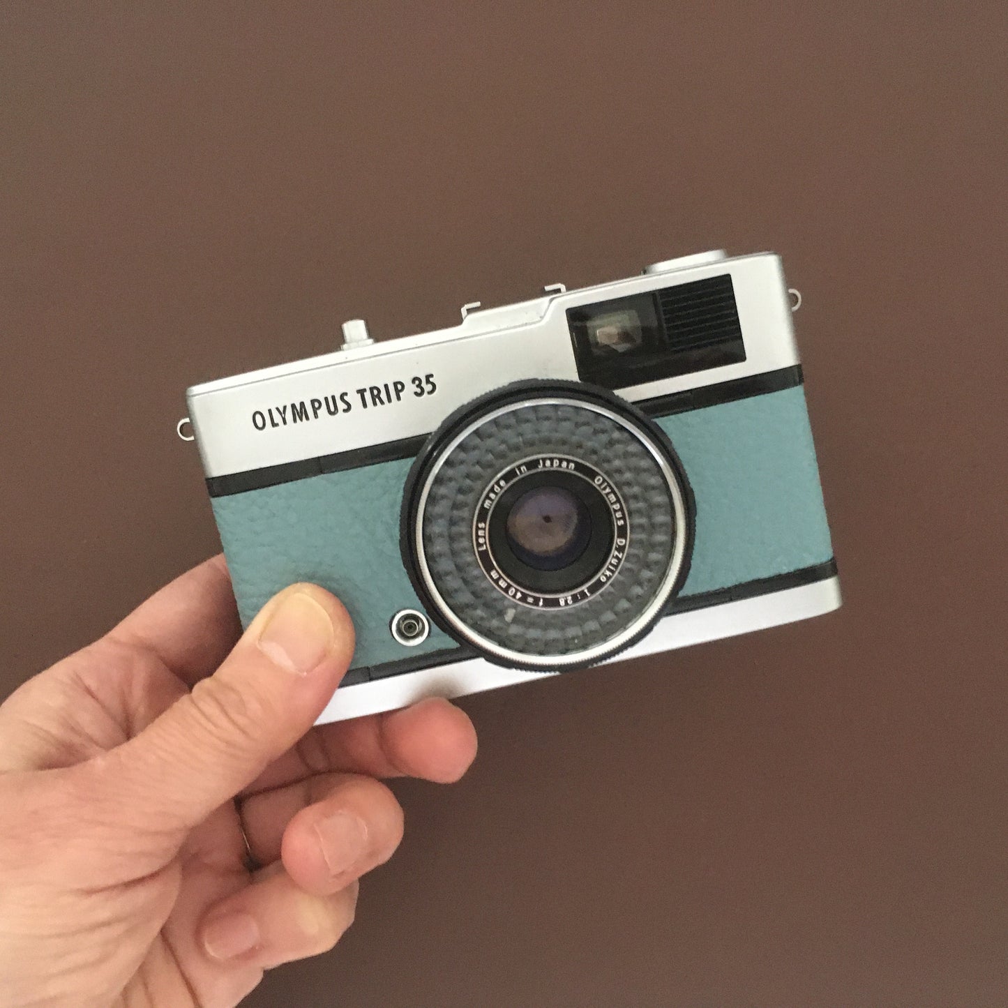 Olympus TRIP35  with mythical blue leather