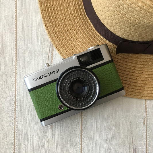 Olympus TRIP35  with veggie green leather