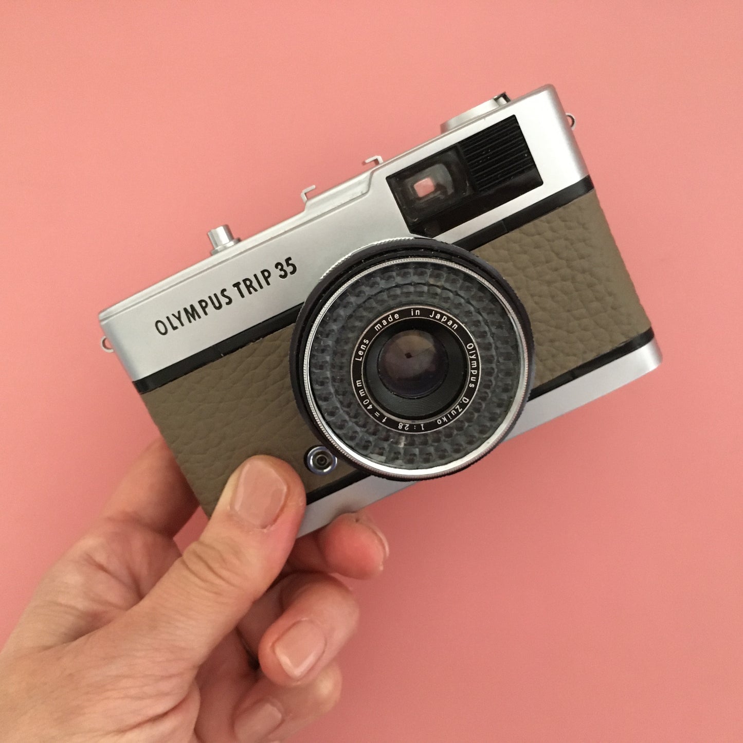 Olympus TRIP35  with fawn leather