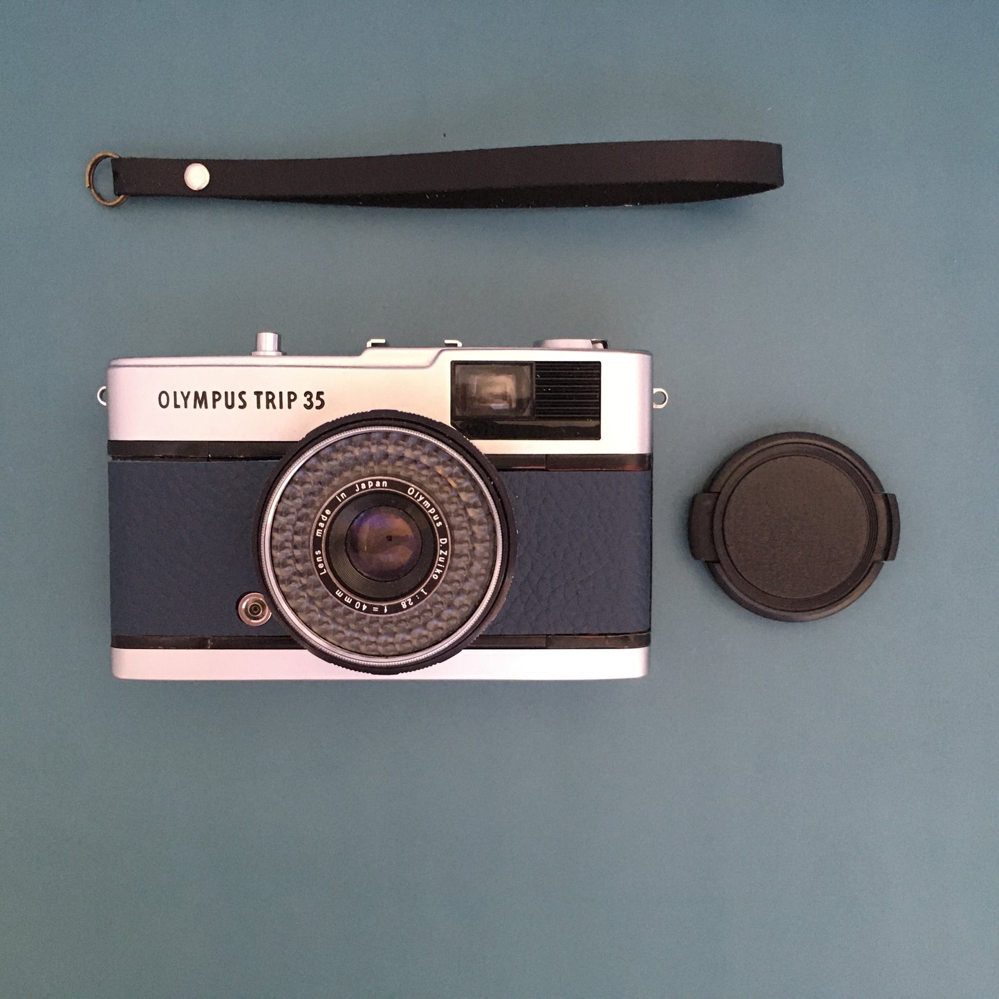 Olympus TRIP35  with oriental blue leather