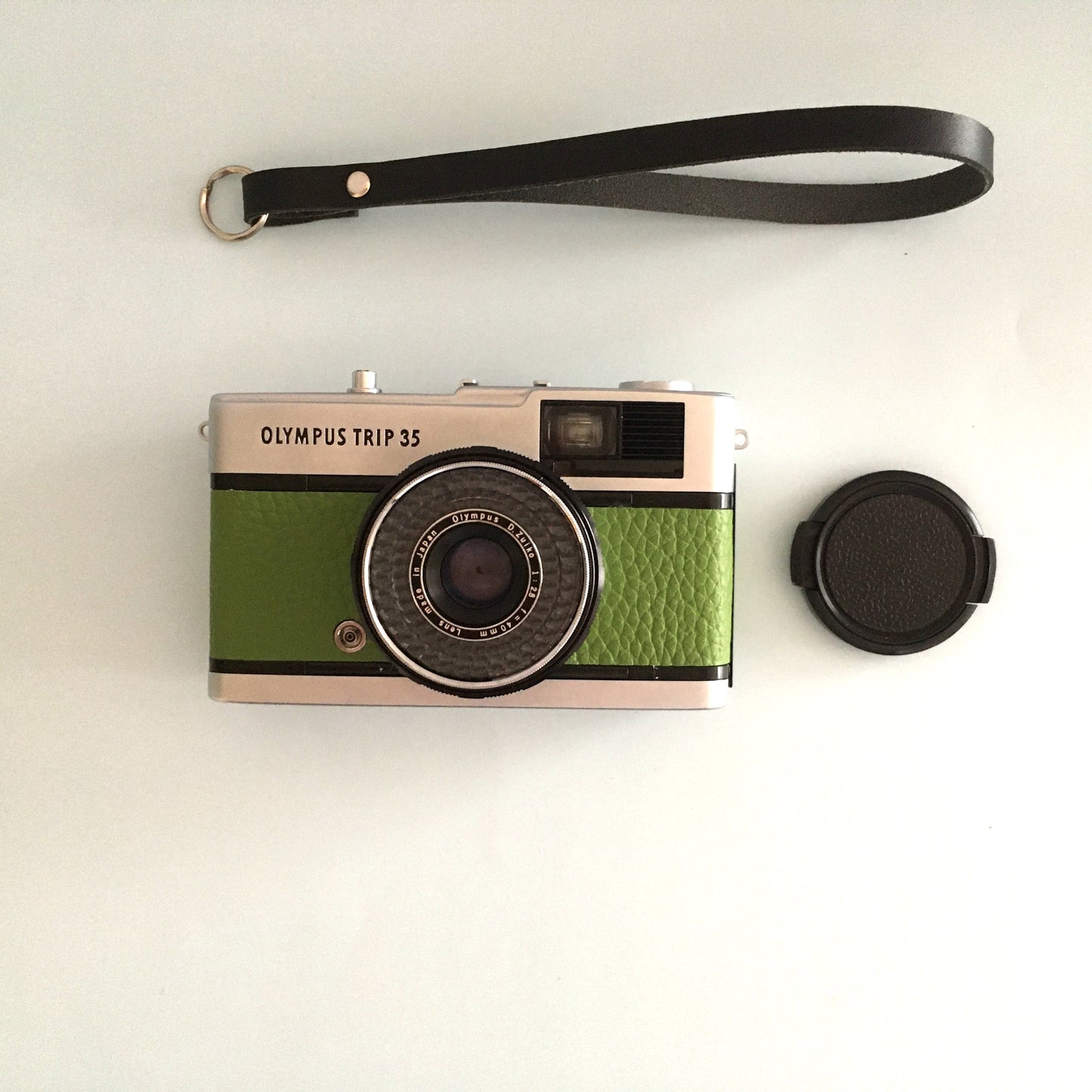 Olympus TRIP35  with veggie green leather