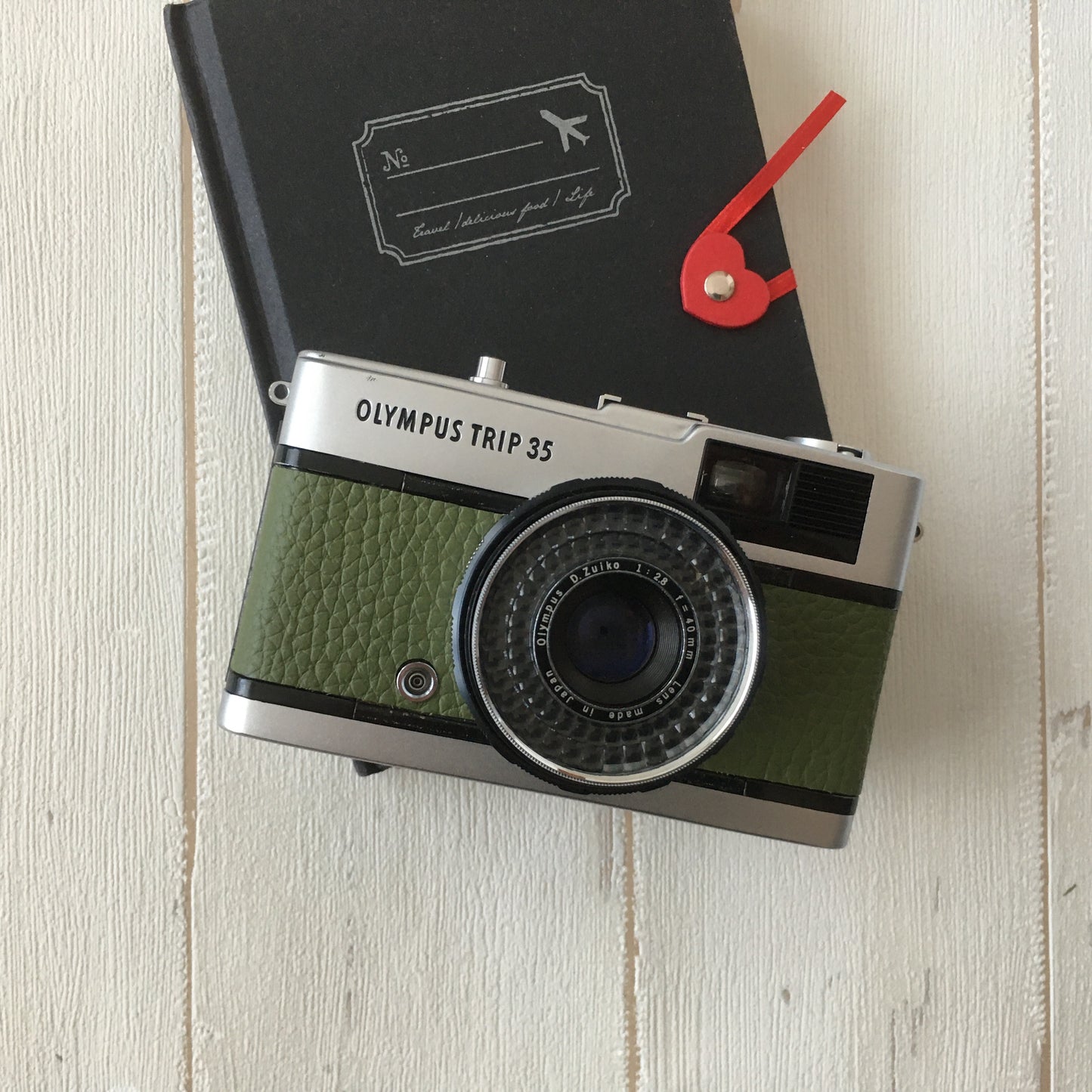 Olympus TRIP35  with matcha green leather