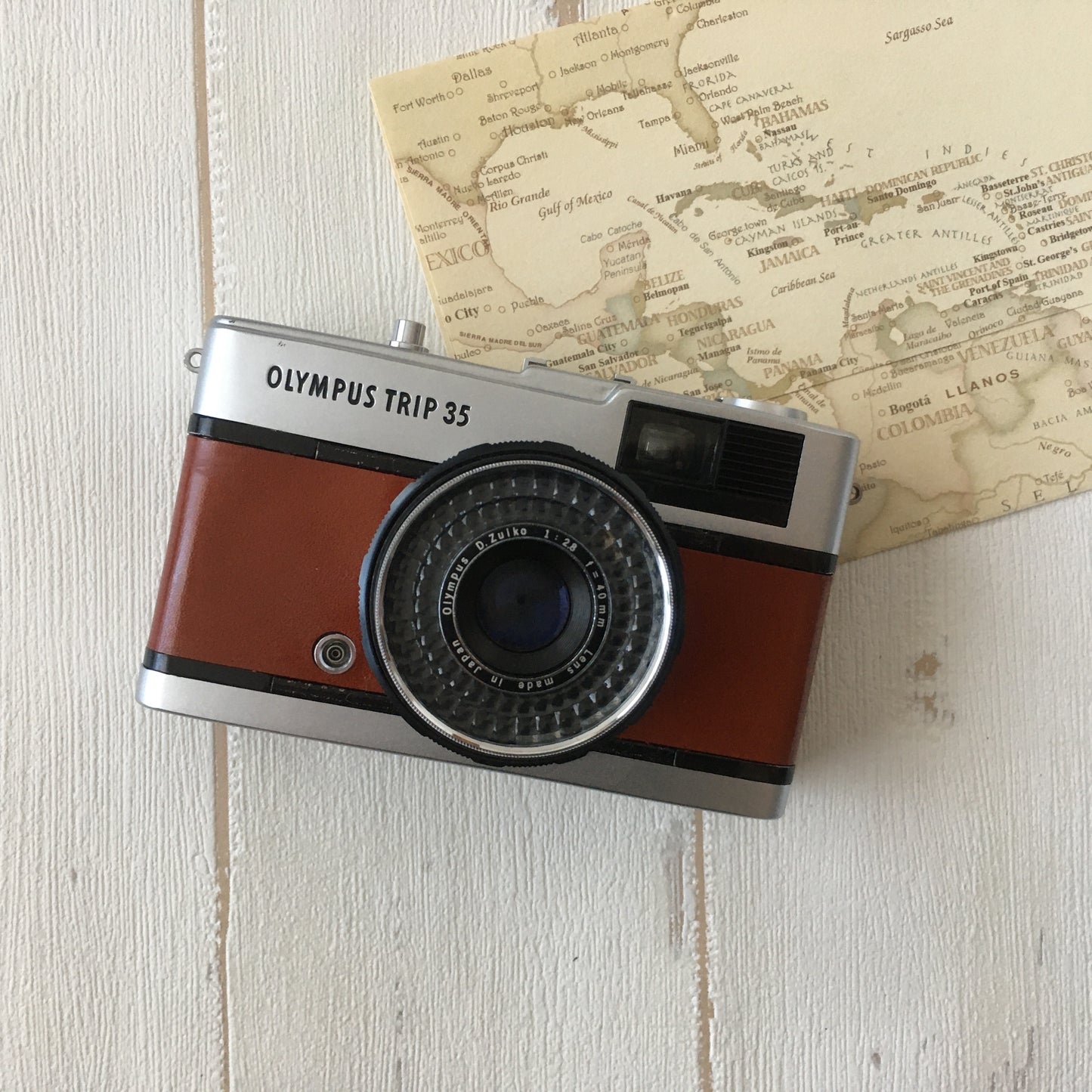 Olympus TRIP35  with russet brown leather