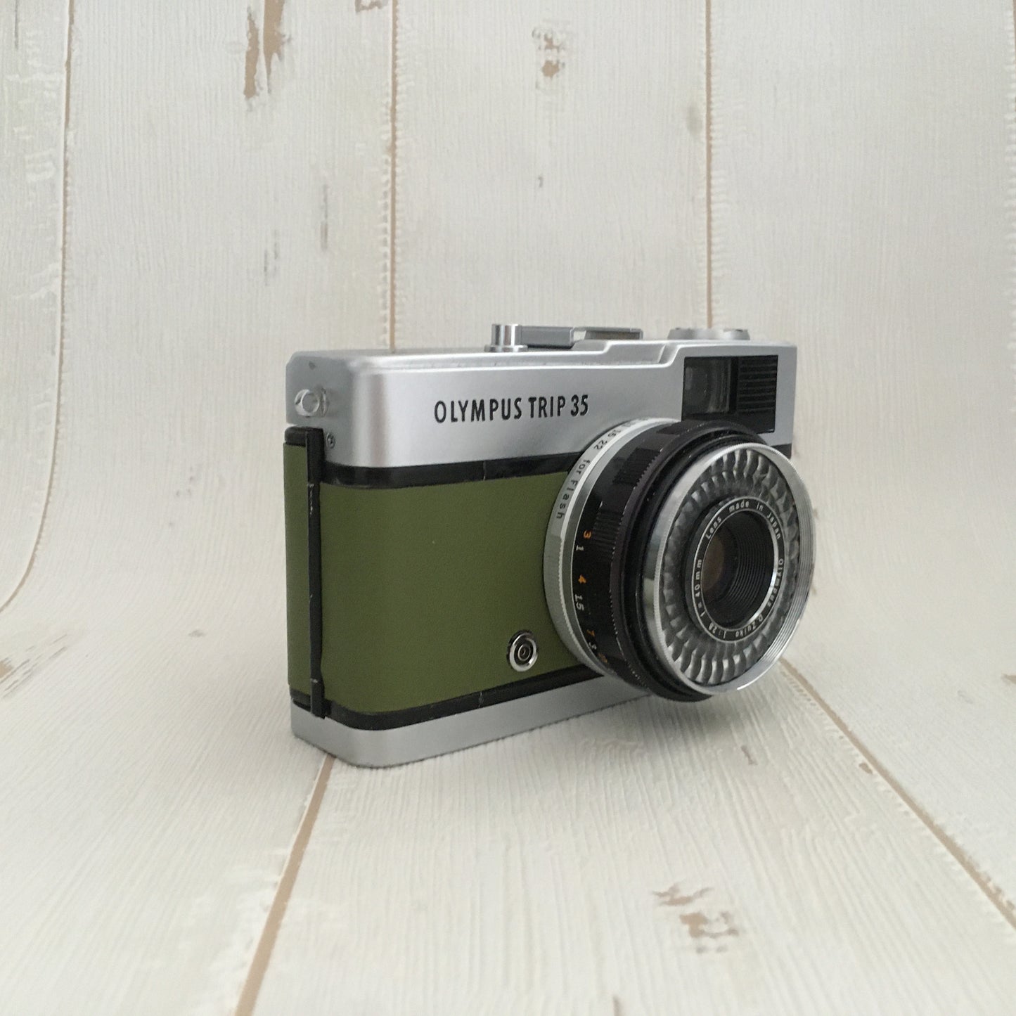 Olympus TRIP35  with green leather